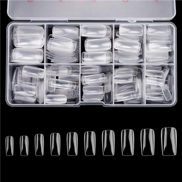 Full Cover Acrylic False Nail Tips, 500PCS Fake Nail Shape Artificial False - Picture 1 of 8